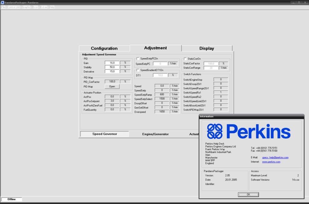 Perkins Pandaros Packager 2.05 Hardlock Dongle